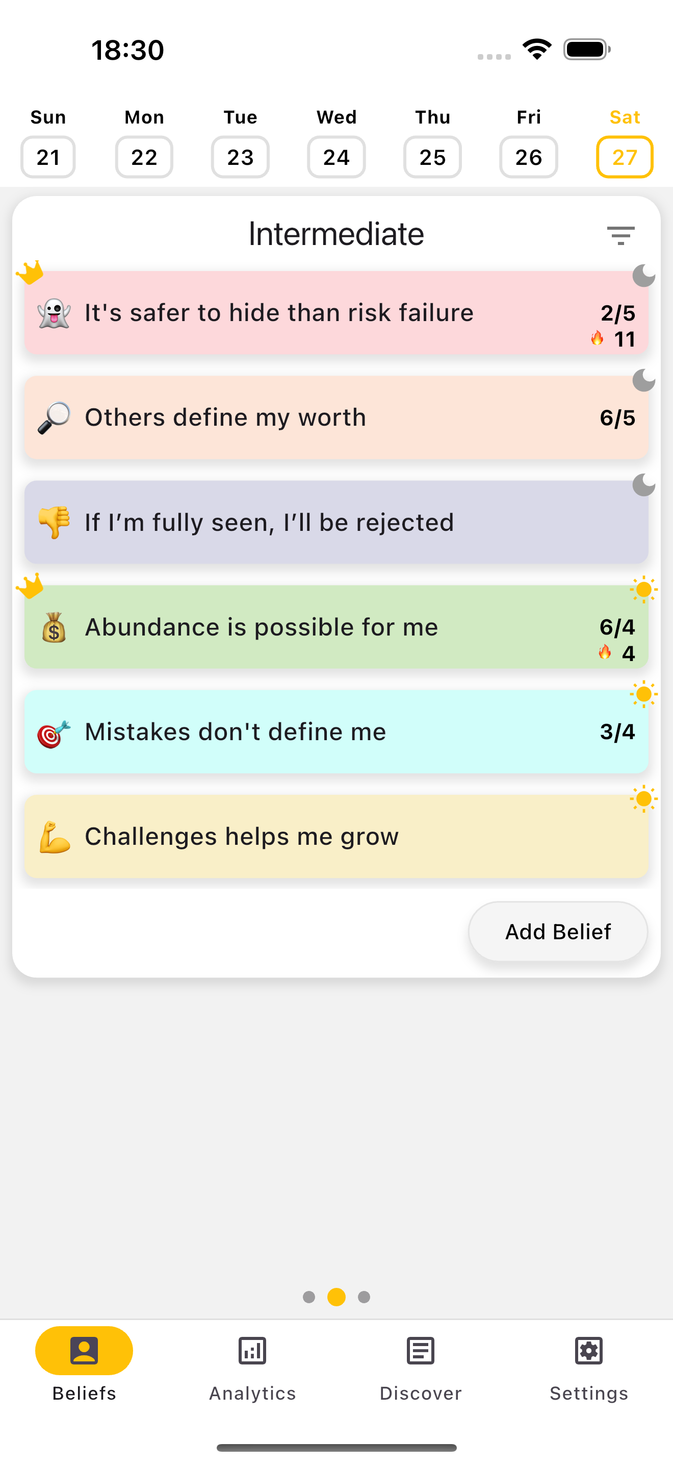 Beliefly app shown inside a phone mockup